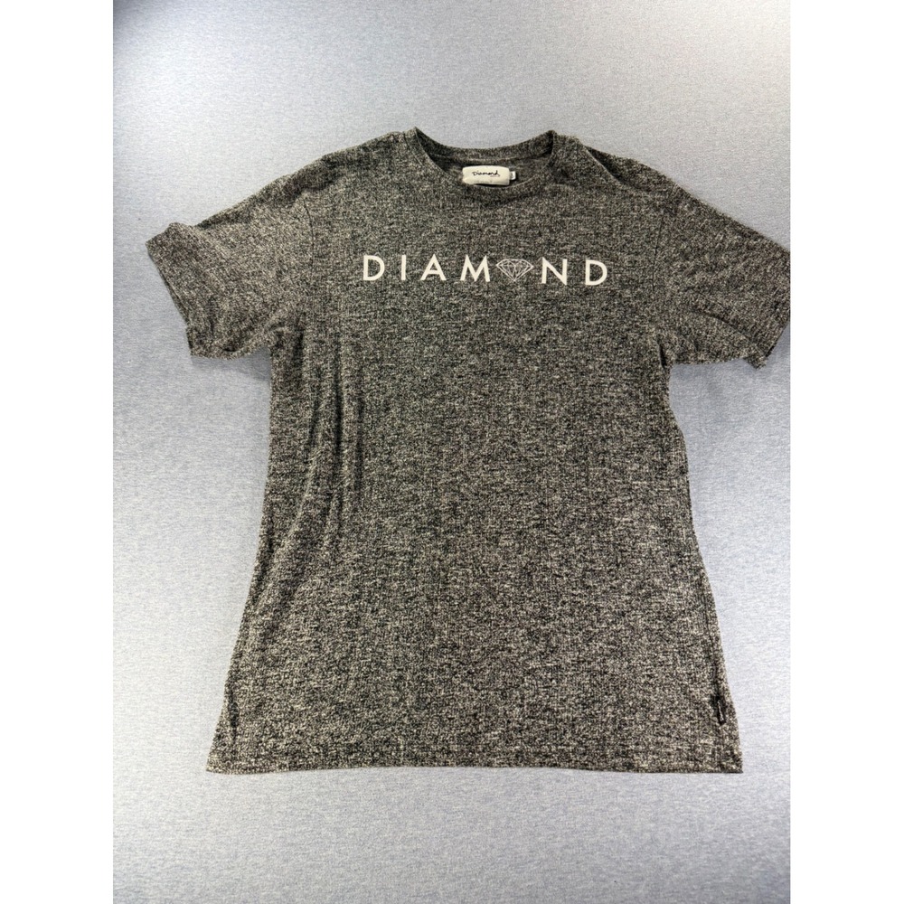 Diamond Supply Co Mens Large Gray Heather Logo Graphic T-Shirt Streetwear